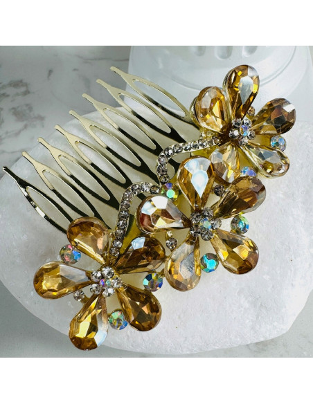 GRZEBIEŃ wsuwany do włosów wtykowy ozdobny KWIATKI Lolita Akcesoria