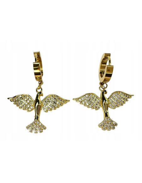 Kolczyki ze stali chirurgicznej Lolita Accessories złote Skrzydła