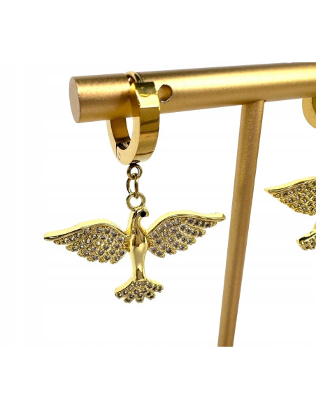 Kolczyki ze stali chirurgicznej Lolita Accessories złote Skrzydła