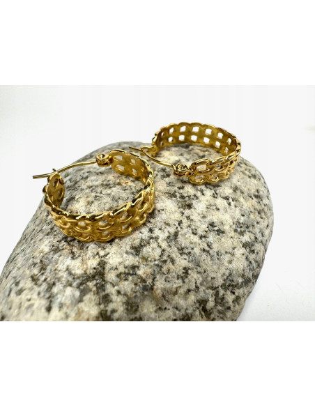 Kolczyki złote koła stal chirurgiczna nierdzewna Lolita Accessories