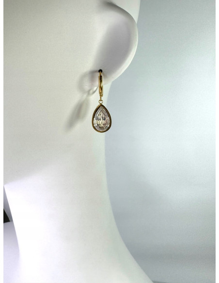 Kolczyki ze stali chirurgicznej Lolita Accessories złote CRYSTAL