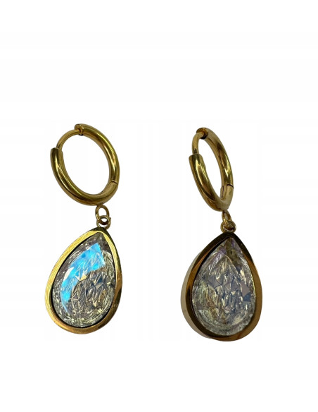 Kolczyki ze stali chirurgicznej Lolita Accessories złote CRYSTAL