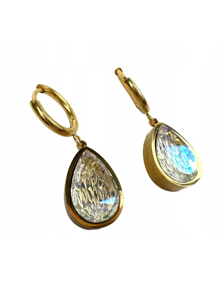 Kolczyki ze stali chirurgicznej Lolita Accessories złote CRYSTAL