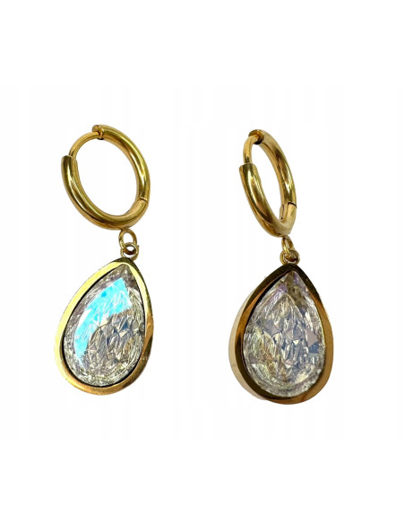 Kolczyki ze stali chirurgicznej Lolita Accessories złote CRYSTAL