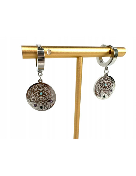 Kolczyki HAMSA ze stali chirurgicznej Lolita Accessories srebrne