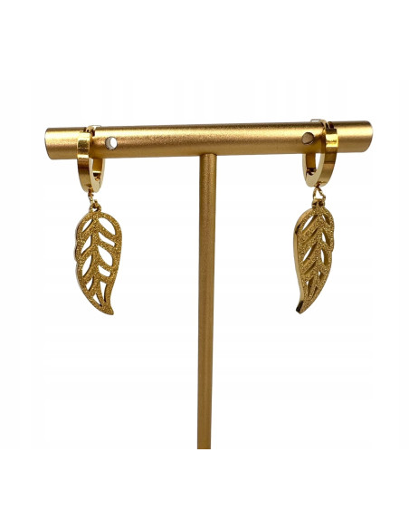 Kolczyki ze stali chirurgicznej Lolita Accessories złote Listki