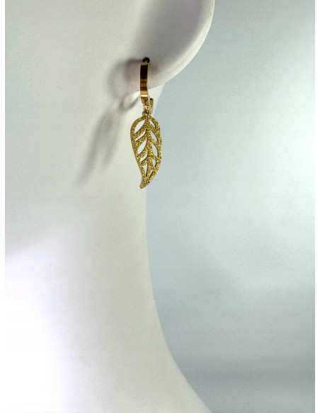 Kolczyki ze stali chirurgicznej Lolita Accessories złote Listki