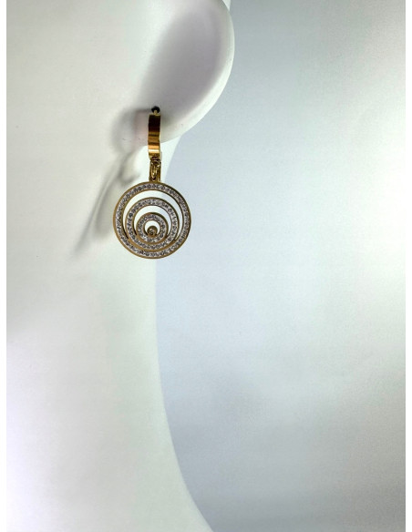 Kolczyki ze stali chirurgicznej Lolita Accessories złote ażurowe cyrkonie