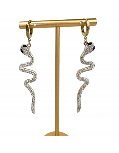 Kolczyki Wąż BOHO stal chirurgiczna Lolita Accessories złote Węże Wąż