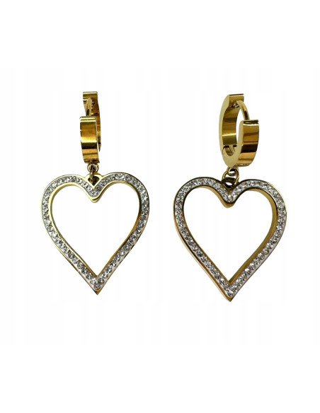 Kolczyki BOHO Serce stal chirurgiczna Lolita Accessories złote