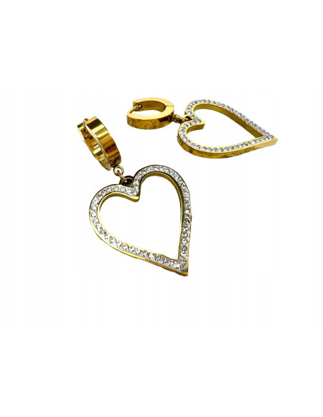Kolczyki BOHO Serce stal chirurgiczna Lolita Accessories złote