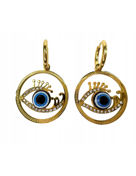 Kolczyki BOHO stal chirurgiczna Oko Proroka Lolita Accessories złote