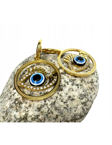 Kolczyki BOHO stal chirurgiczna Oko Proroka Lolita Accessories złote