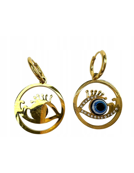 Kolczyki BOHO stal chirurgiczna Oko Proroka Lolita Accessories złote