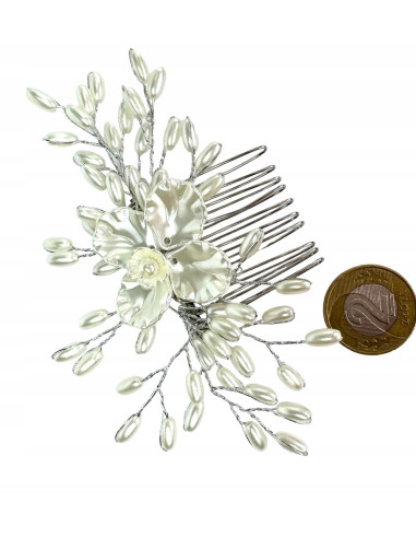 Grzebień wsuwany do włosów ozdobny perełki...