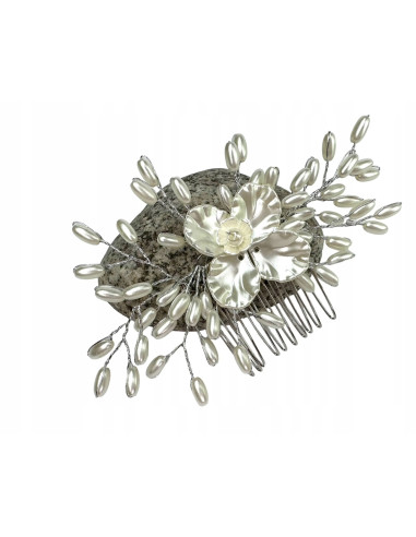 Grzebień wsuwany do włosów ozdobny perełki...