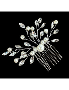 Grzebień wsuwany do włosów ozdobny perełki kamienie...