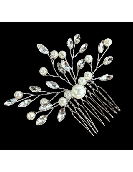 Grzebień wsuwany do włosów ozdobny perełki kamienie Lolita Accessories