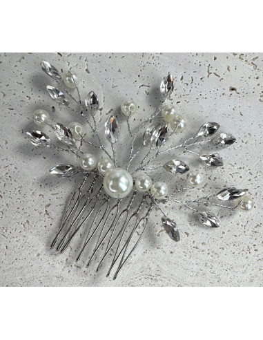 Grzebień wsuwany do włosów ozdobny perełki...