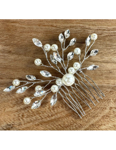 Grzebień wsuwany do włosów ozdobny perełki...