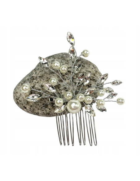 Grzebień wsuwany do włosów ozdobny perełki kamienie Lolita Accessories