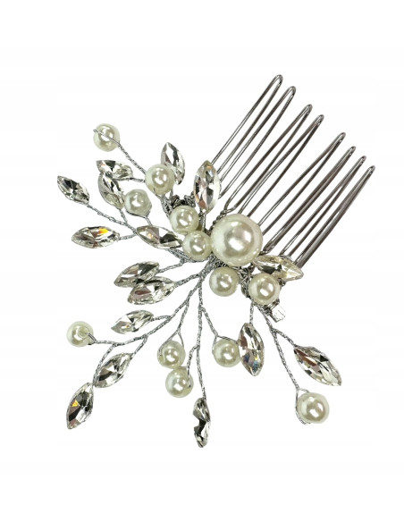 Grzebień wsuwany do włosów ozdobny perełki kamienie Lolita Accessories