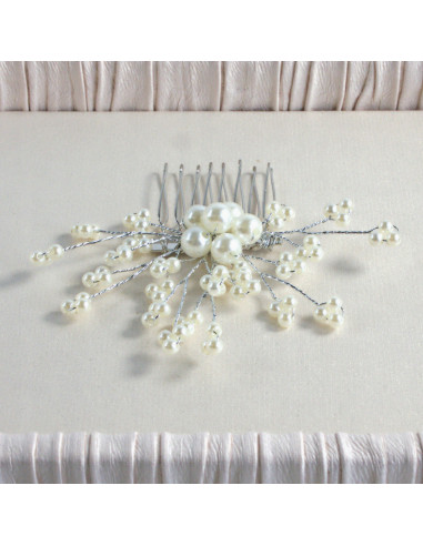 Grzebień wsuwany do włosów ozdobny perełki...