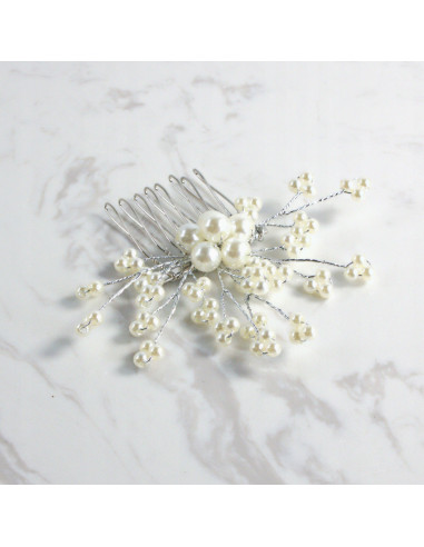 Grzebień wsuwany do włosów ozdobny perełki...