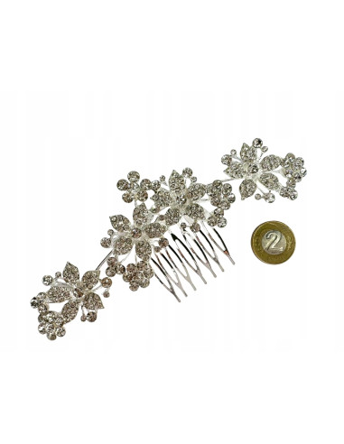 Grzebień wsuwany do włosów ozdobny kamienie XXL...