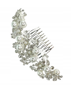 Grzebień wsuwany do włosów ozdobny kamienie perły XXL...