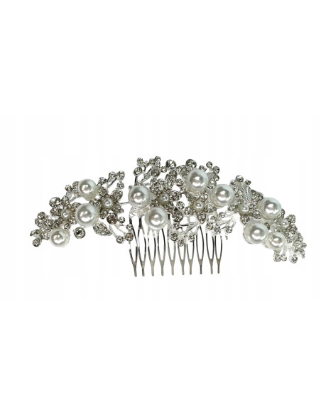 Grzebień wsuwany do włosów ozdobny kamienie perły XXL Lolita Accessories