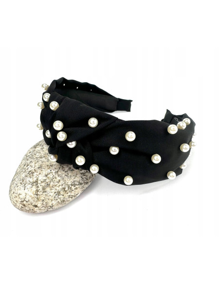 Lolita Accessories Opaska do włosów węzeł Z PEREŁKAMI