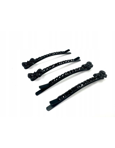 Wsuwki z cyrkoniami zestaw 4 sztuki czarne z...