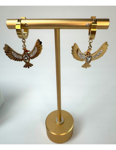 Kolczyki BOHO ORZEŁ stal chirurgiczna HAMSA Lolita Accessories złote