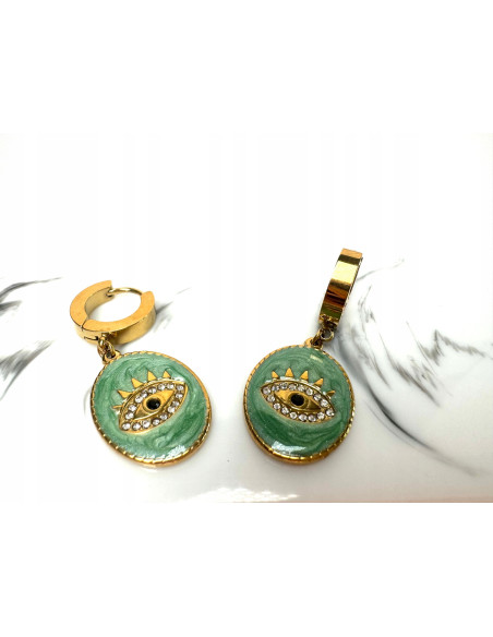 Kolczyki BOHO stal chirurgiczna Oko Proroka Lolita Accessories złote