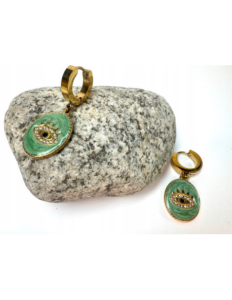 Kolczyki BOHO stal chirurgiczna Oko Proroka Lolita Accessories złote