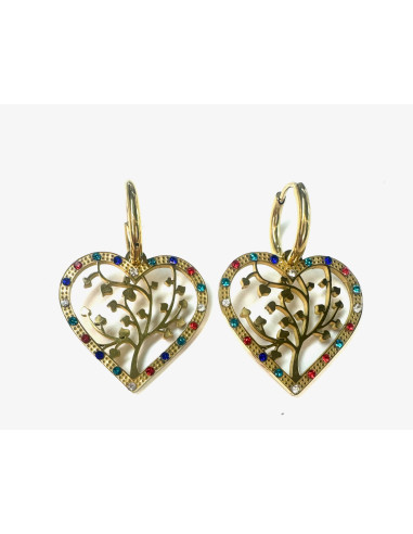Kolczyki BOHO Serce stal chirurgiczna Lolita Accessories złote