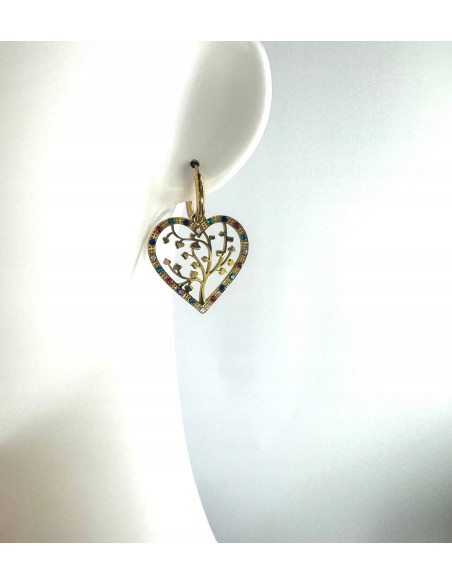 Kolczyki BOHO Serce stal chirurgiczna Lolita Accessories złote