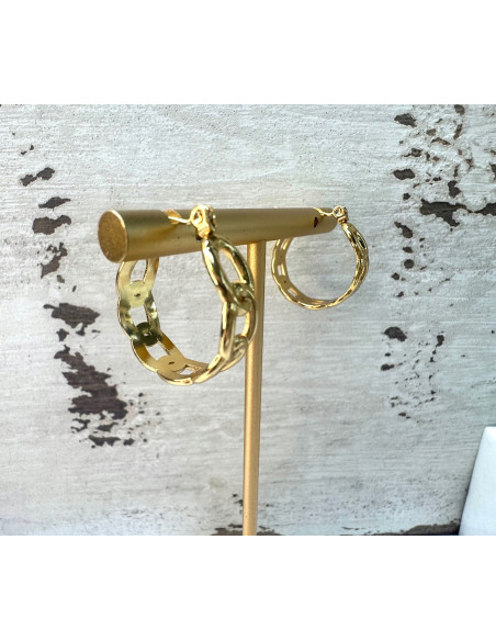 Kolczyki złote koła stal chirurgiczna nierdzewna Lolita Accessories