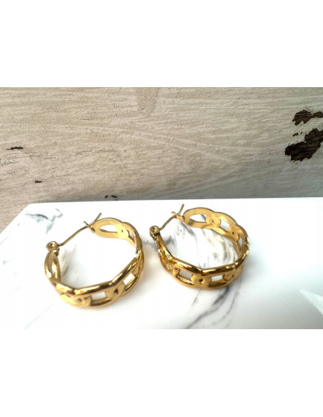 Kolczyki złote koła stal chirurgiczna nierdzewna Lolita Accessories