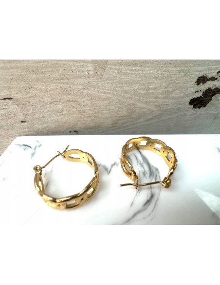 Kolczyki złote koła stal chirurgiczna nierdzewna Lolita Accessories