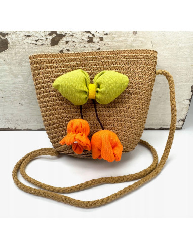 Torebka dziecięca Koszyczek pleciony Kwiatki...