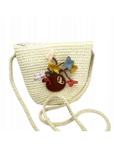 Torebka dziecięca Koszyczek pleciony Kwiatki...