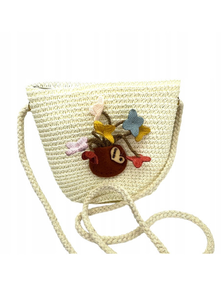 Torebka dziecięca Koszyczek pleciony Kwiatki Kwiat Koszyk dla dziewczynki