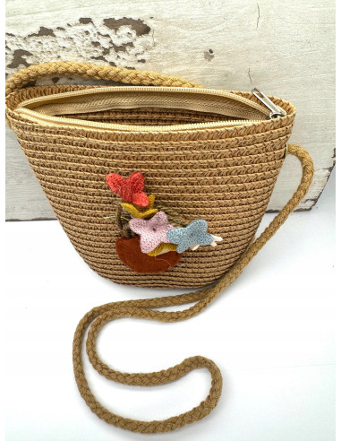 Torebka dziecięca Koszyczek pleciony Kwiatki...