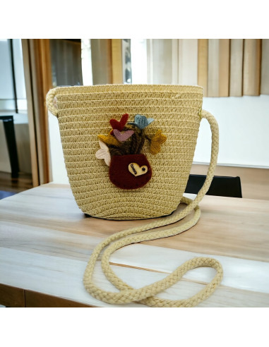 Torebka dziecięca Koszyczek pleciony Kwiatki...