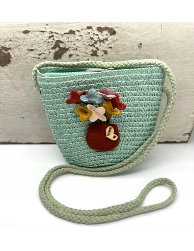 Torebka dziecięca Koszyczek pleciony Kwiatki...