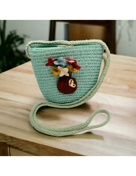 Torebka dziecięca Koszyczek pleciony Kwiatki Kwiat Koszyk dla dziewczynki