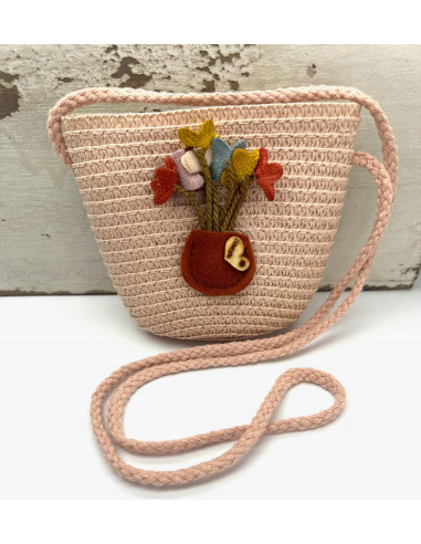 Torebka dziecięca Koszyczek pleciony Kwiatki...