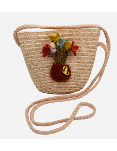 Torebka dziecięca Koszyczek pleciony Kwiatki...